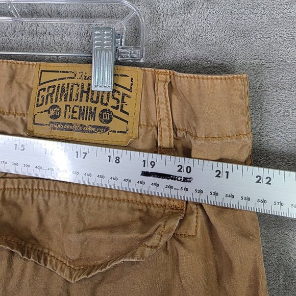 Mens Grindhouse Denim Co. Khaki Cargo Pants 100% Cotton Lightweight Size 42x32 - Picture 7 of 10